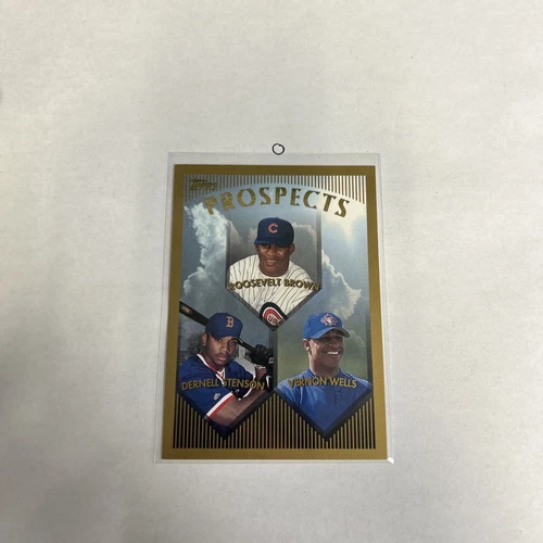 1999 Topps - Prospects #436 Vernon Wells, Roosevelt Brown, Dernell Stenson (RC)
