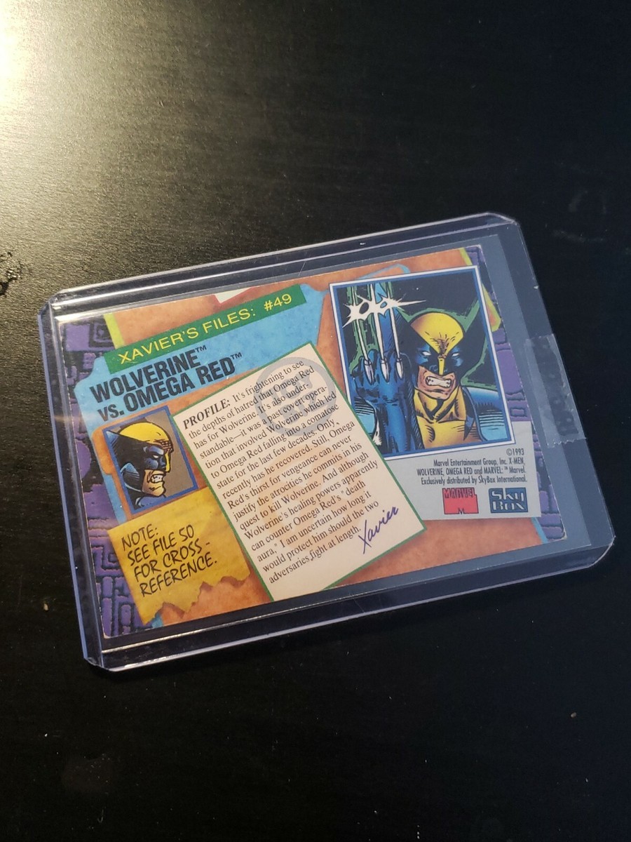 1993 Skybox Marvel X-Men Card WOLVERINE XAVIER'S FILES #49 VG VERY