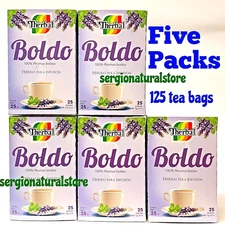 5 Packs TE DE BOLDO TEA 125 Bags 0.3oz each Therbal Peumus boldus Caffeine Free