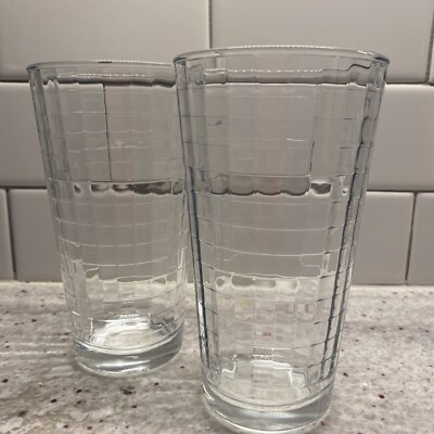 Pasabahce Block Optic 6 1/8'' Flat Tumbler Set of Two Pasabahce