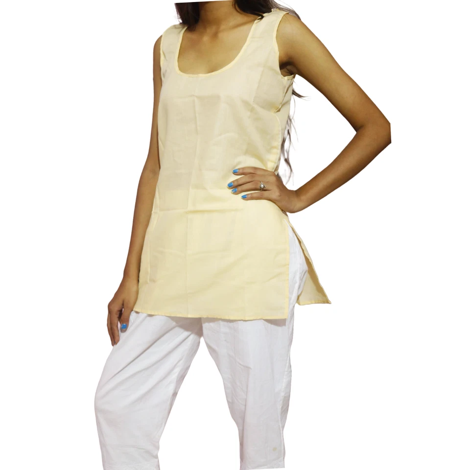 Cotton Inner Slip for Women’s Kurtis,Sleeveless Short Camisole with - Image 3 of 4