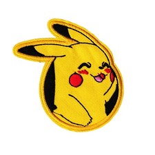 Adorable Pikachu Embroidered Iron On Patch Yellow Pokemon
