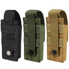 Military Flashlight Molle Pouch LED Torch Holster Waist Pack Bag Belt Carry Case