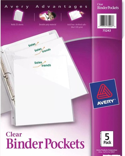 Avery Clear Business Card Organizer Pages for 3 Ring Binders 3-Pack | eBay Avery Clear Business Card Organizer Pages for 3 Ring Binders 3-Pack | eBay