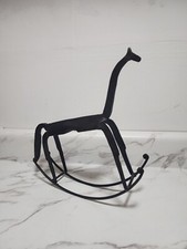 FORGED WROUGHT IRON METAL RUSTIC PRIMITIVE FOLK ART AAFA ROCKING HORSE SCULPTURE