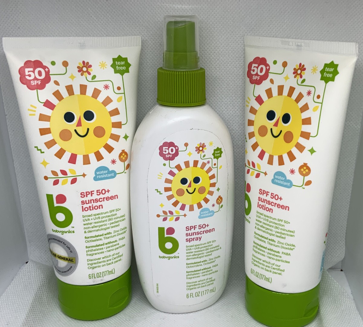 Babyganics SPF 50+ Sunscreen Spray Lotion UVA UVB Water