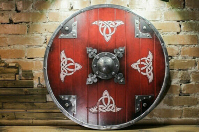 Round Wooden Viking Authentic Battleworn Norse Battle Larp Armor Shield