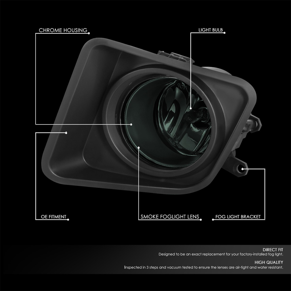 Smoked Lens Front Driving Fog Light w/Switch+Bezel for 06-11 Yaris 4-Dr Sedan