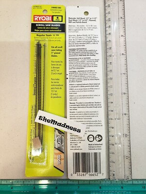 Two New 4 Packs Ryobi Scroll Regular Tooth Saw Blades 10 15 TPI A28SC41 A28SC31