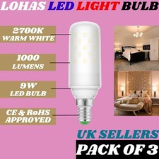 E14 Corn Led Light Bulbs 9W 2700K Warm White High Quality Led Bulb Pack of 3 Pcs
