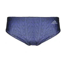 Adidas Junior Mens Lycra Brief Swim Geometric [Navy] - Size 26,28,30,32