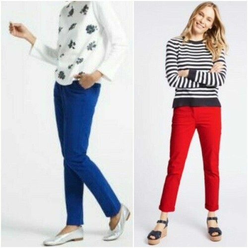 Leg Cotton Rich Chino Jeans Red 