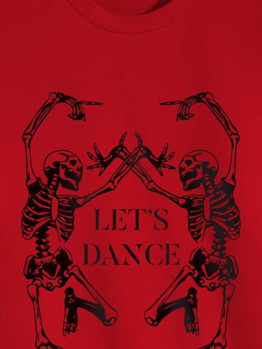Mens Graphic Let's Dance Memento Mori Halloween Drawing Short Sleeve T Shirt - Picture 16 of 28