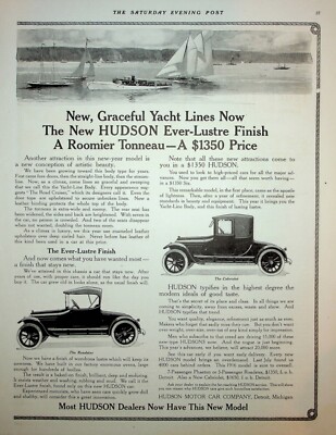 Original Hudson 1916 ''ever-Lustre finish'' Paper Ad