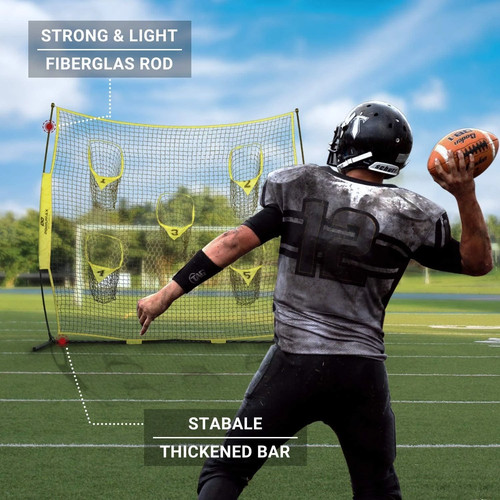 8 x 8 ft Football Trainer Throwing Net Portable Practice Training Net Improve QB - Picture 3 of 13