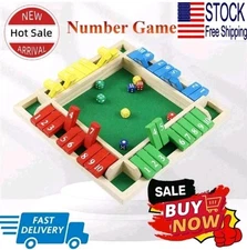 Shut the Box Dice Game Wooden Board Math Number Game Family for 1-4 Players
