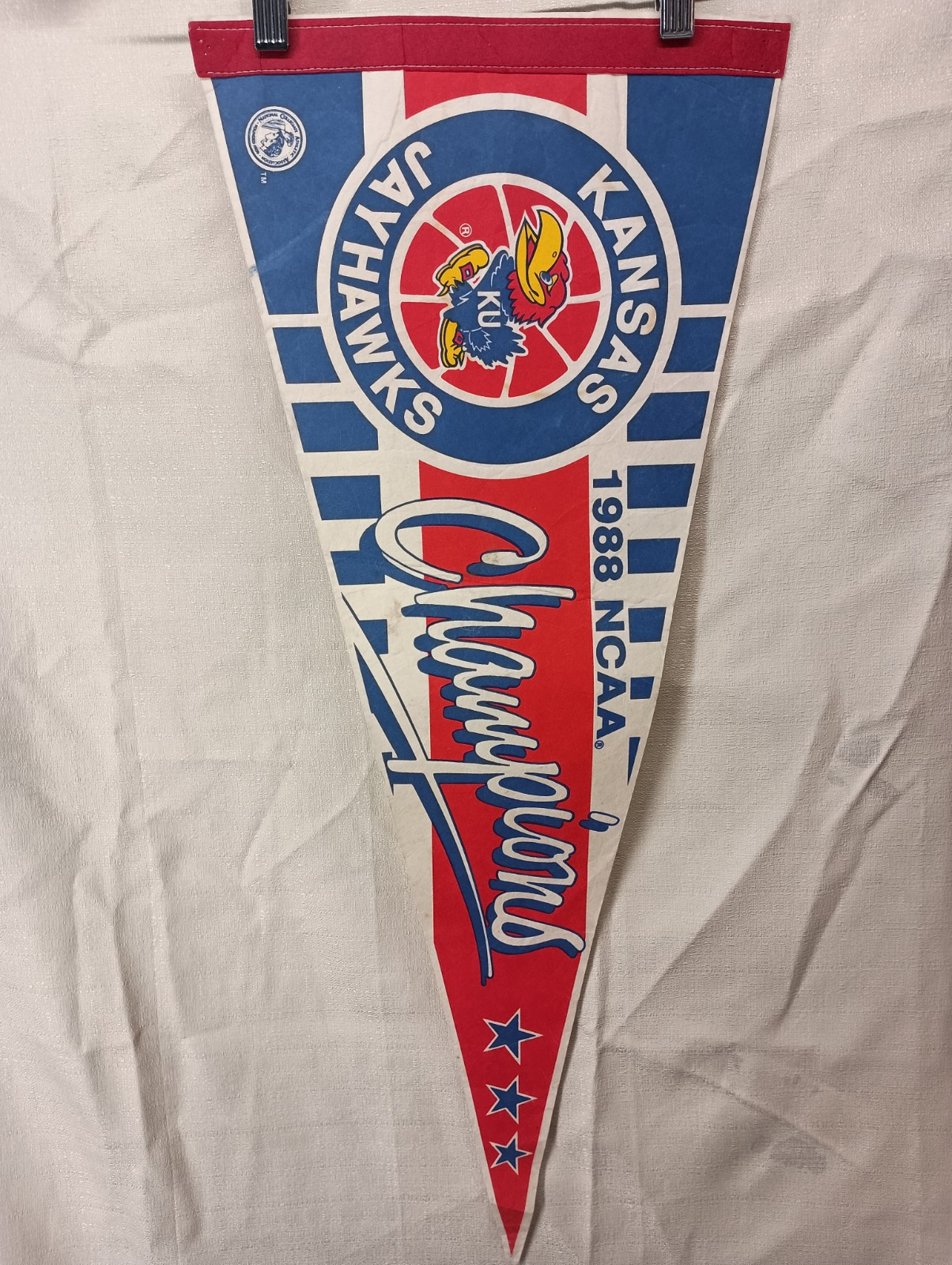 1988 Kansas Jayhawks NCAA Champions Vintage Retro Pennant