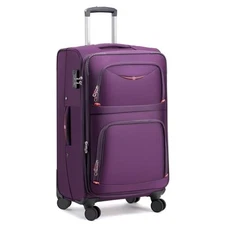 Softside Expandable Luggage with 4 Spinner Wheels, Durable 29-Inch Purple