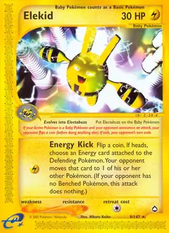 Elekid - 9/147 - Pokemon Aquapolis Non-Holo Card MP