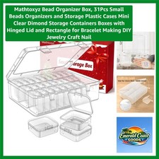 Bead Organizer Box, 31Pcs Small Beads Organizers and Storage Plastic Cases Mi...