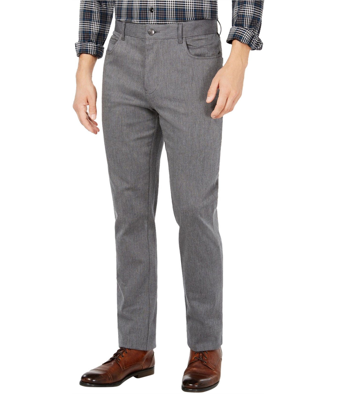 Повседневные брюки-чиносы Ryan Seacrest Mens Cross Hatch, серые, 31W x 30L
