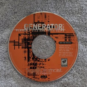 Vintage Sega Dreamcast Generator Vol 1 Demo Disc 1999 Complete USA Promo NFS CIB