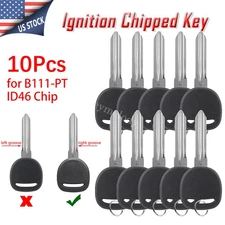 10 Transponder Ignition Key Uncut Blade Blank with ID46 Chip For Circle Plus Key