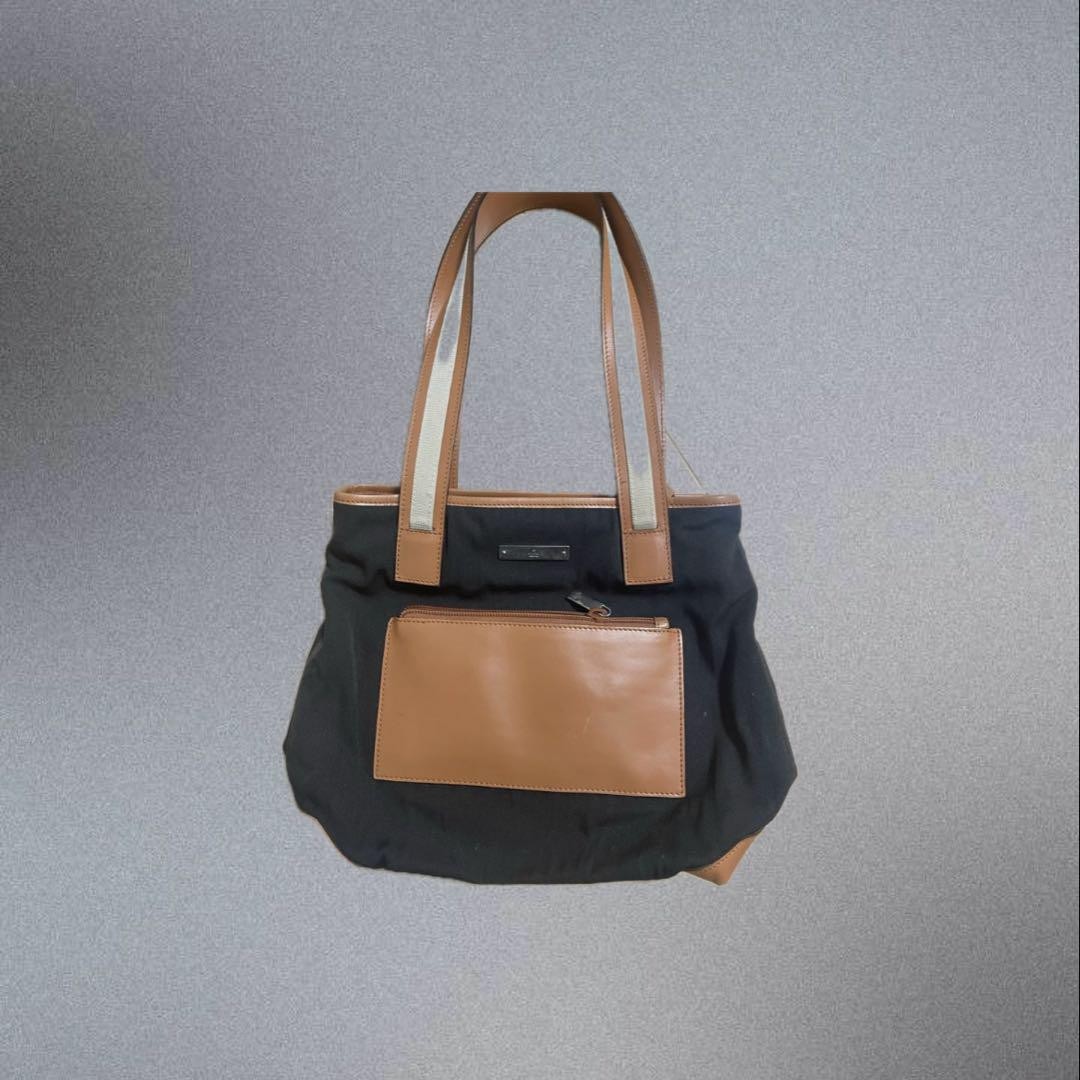 Gucci Nylon Leather Tote Bag Black/Brown Y2K Grunge Used