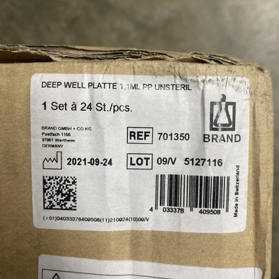 BRAND 6-Well Polypropylene Deep Well Plates 701350 Full Case