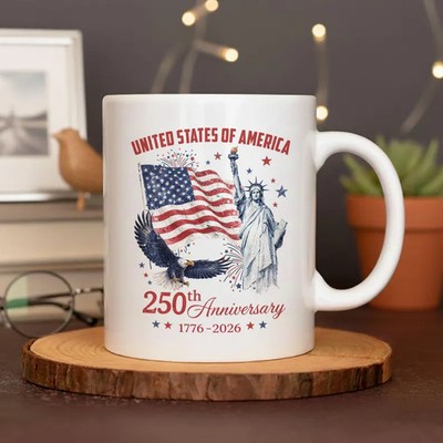 USA 250th Anniversary Mug American Patriotic Gift Coffee