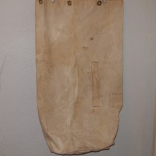 Vintage Named Stenciled US Navy White Canvas Duffle Bag 38"x22"