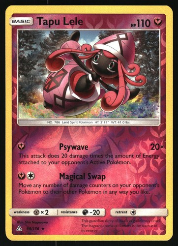Pokemon Reverse Holo Tapu Lele SM - Ultra Prism 94/156 NM