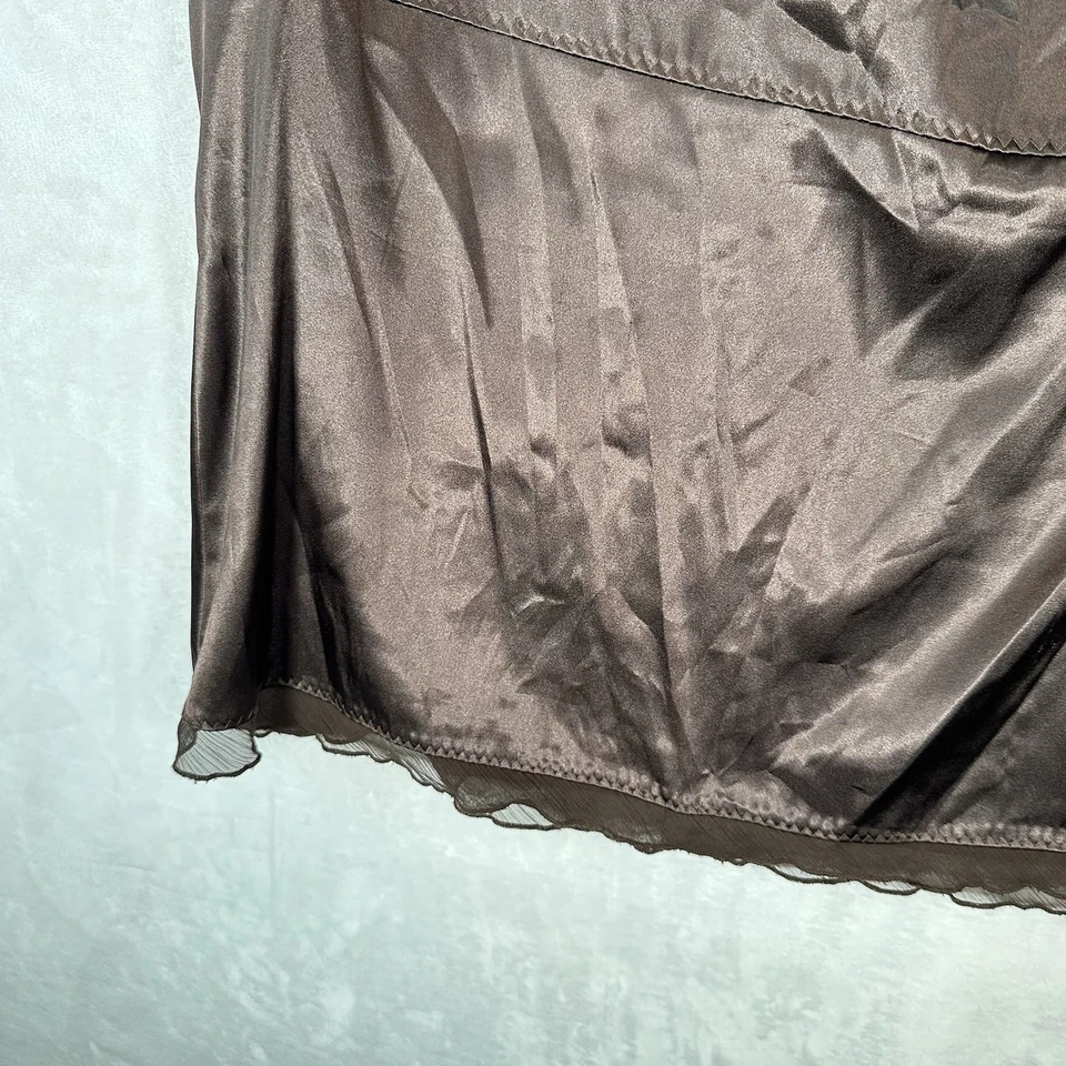 Vintage Cato Tank Top Womens 22W Brown Beaded Satin Babydoll Fairy Coquette 90s - Image 4 of 4