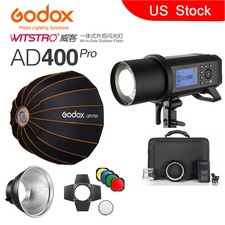 Godox AD400Pro TTL Outdoor Studio Flash QR-P90 90cm Softbox AD-R6 BD-04 Barndoor