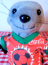 Vintage Coca-Cola Bean Bag Plush Soccer Seal 1999 New with Tags