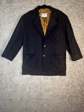 Valentino Uomo 100 Wool Blazer Jacket Navy Gold Lining Made in Italy 42