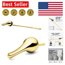 Easy Install Gold Toilet Flush Handle - Front Mount Brass Lever for Most Toilets