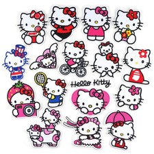 17Pcs Cute Cartoon Cat Iron On Patches, Sew on/Iron on Applique Embroidered P...