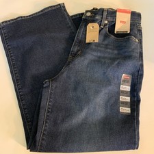 Levis High Rise Wide Leg Jeans 29 x 27, Blue Denim Stretch. NWT