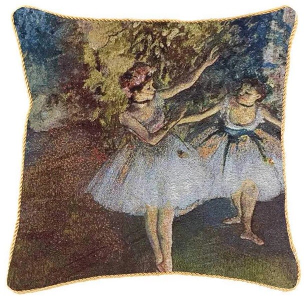 Signare Degas 2 Ballerina on Stage Art Tapestry Square Throw Sofa Cushion Cover