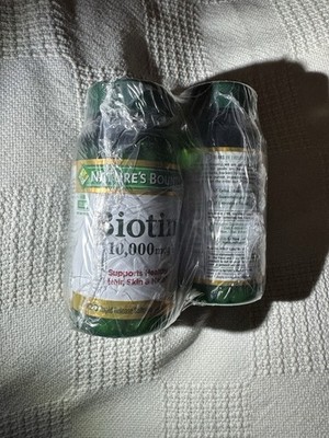 Natures Bounty Biotin 10000 MCG Hair Skin Nails Softgels, 240 Count (2 Pack)