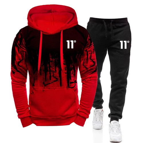 Nuevo conjunto de chándal con capucha + pantalones deportivos negros informales para hombre 2024 para hombre - Imagen 18 de 21
