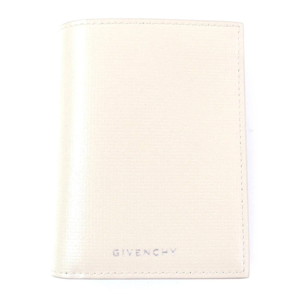 Givenchy Bk608mk1t4 4G Card Boulder Leather Bifold Wallet Men Beige One Size