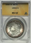 1898 O MORGAN DOLLAR ANACS MS 63 / TONER