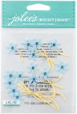 Jolee's Boutique Dimensional Stickers-Blue Jeweled Flowers - 6 Pack