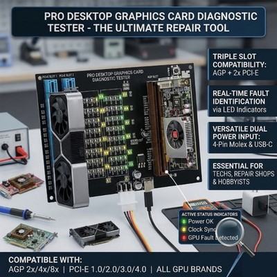 Professional AGP PCIE GPU Tester For AGP And PCIExpress 16X Interfaces
