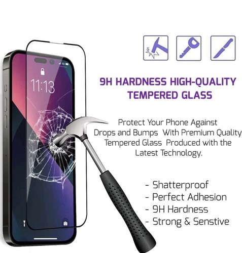 Pour iPhone 16E 16 15 14 Plus 13 12 11 Pro XS Max Verre Trempé Protecteur d'écran - Photo 2 sur 2