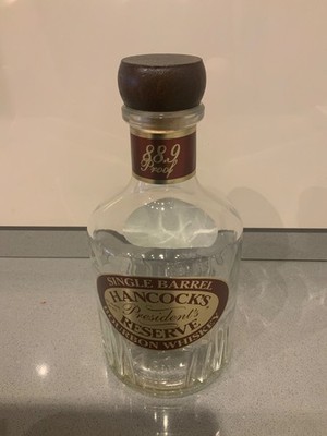 single barrel Hancock's President's reserve empty whisky bottle 750 ml
