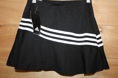 Adidas Girls 3 Stripe Skort Black White Athletic Tennis Golf Size M 10/12 NWT  N