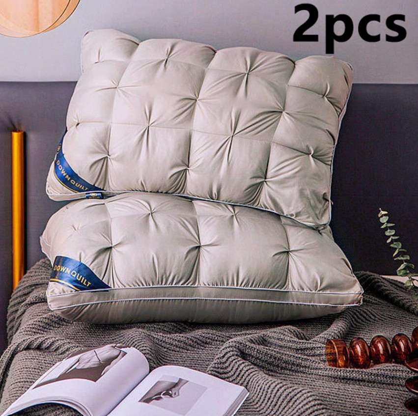 Queen Size Pillow Set of 2 Soft Gel Cushions for All Sleepin